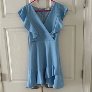 Altar'd State Light Blue Ruffle Mini Dress